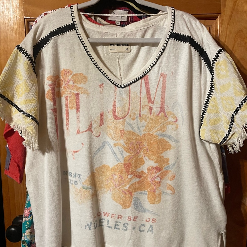 We The Free Cream V-Neck Top
